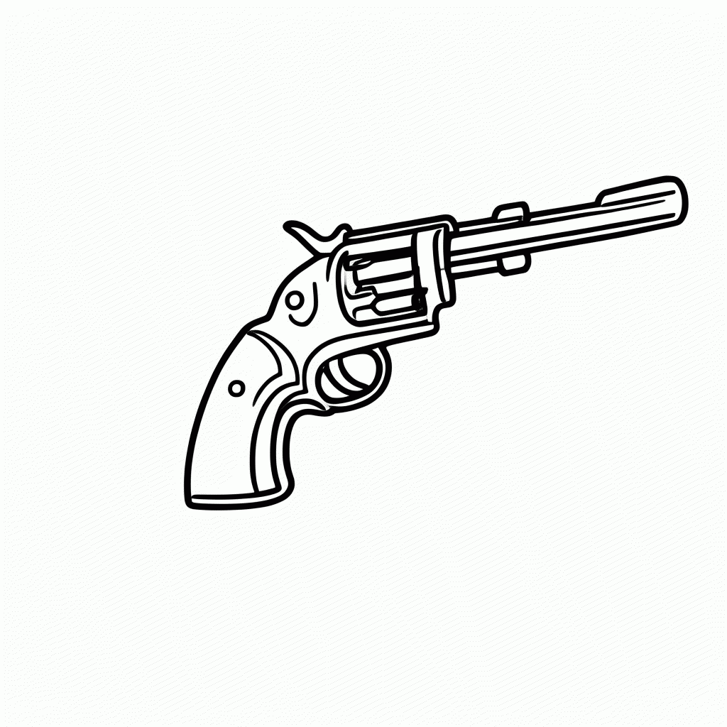 Desenho de Colt Cowboy Revolver para colorir e imprimir grátis em folha A4