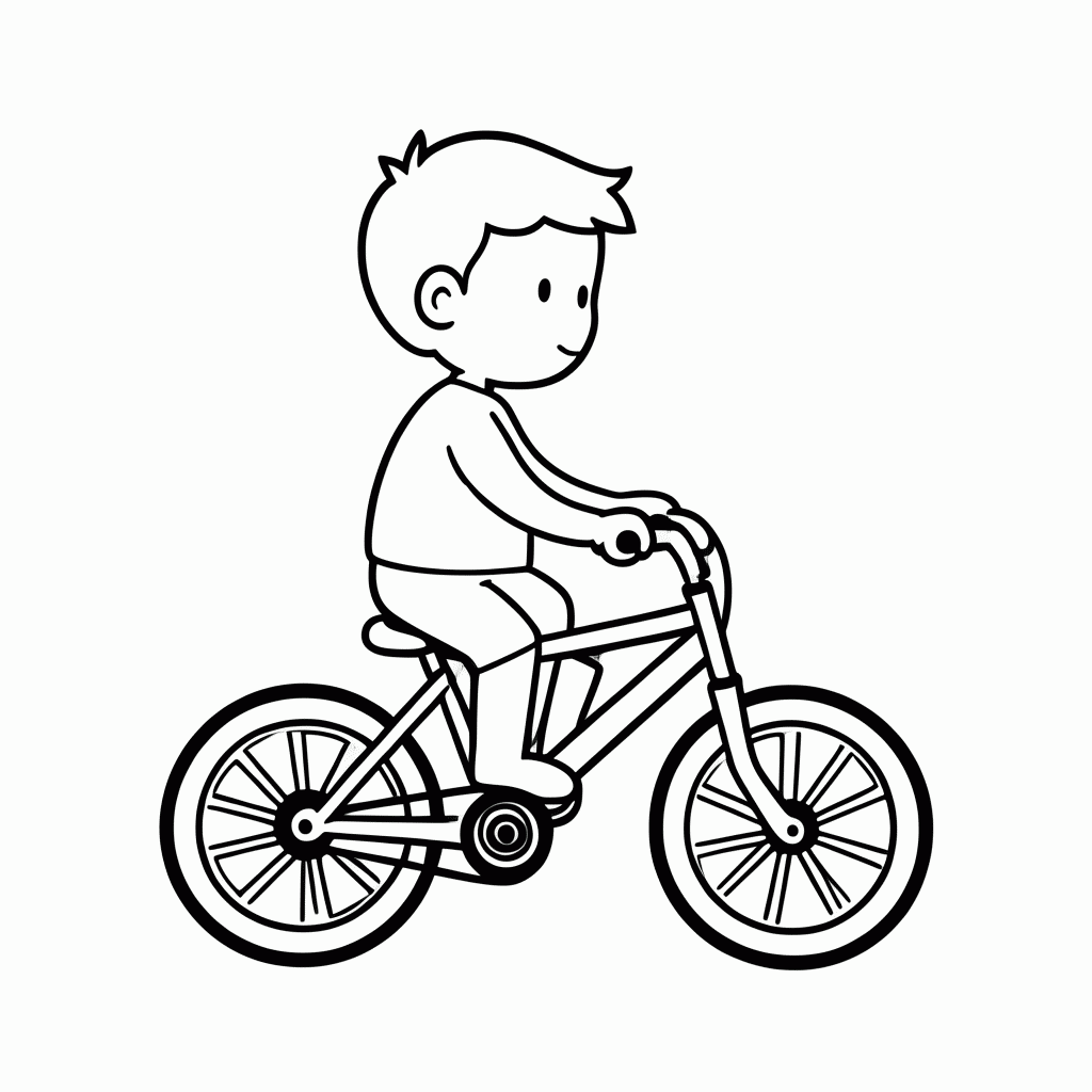 Desenho de Andar De Bicicleta para colorir e imprimir grátis em folha A4
