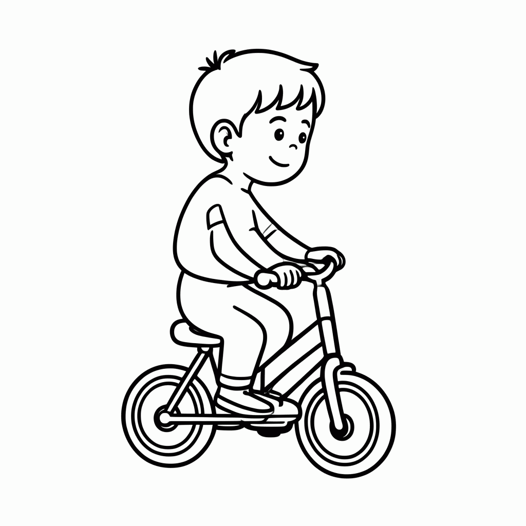 Desenho de Andar De Velocipede para colorir e imprimir grátis em folha A4