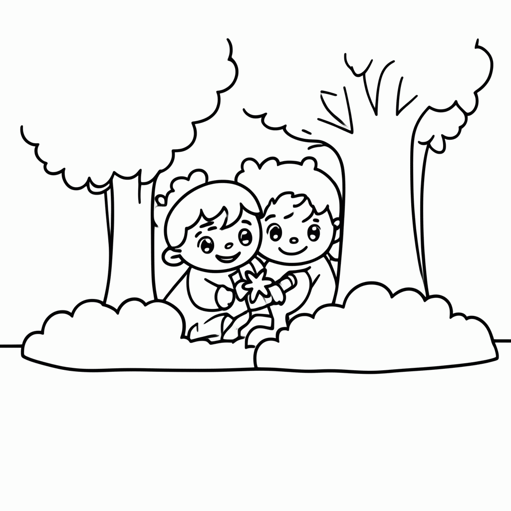 Desenho de Esconde Esconde para colorir e imprimir grátis em folha A4
