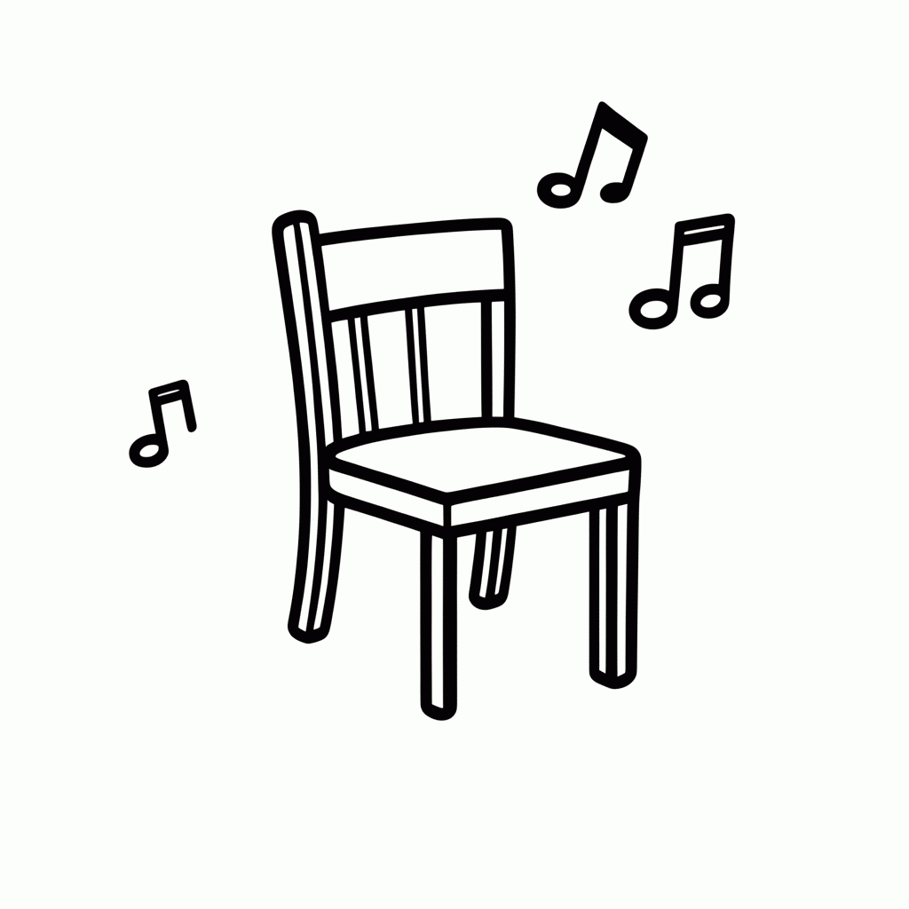 Desenho de Musical Cadeira para colorir e imprimir grátis em folha A4