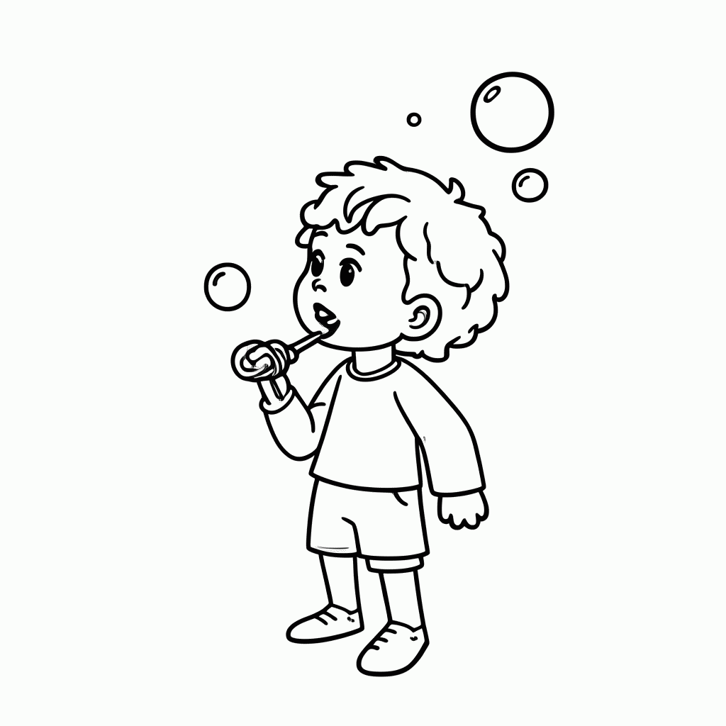 Desenho de Soltar Bolas De Sabao para colorir e imprimir grátis em folha A4