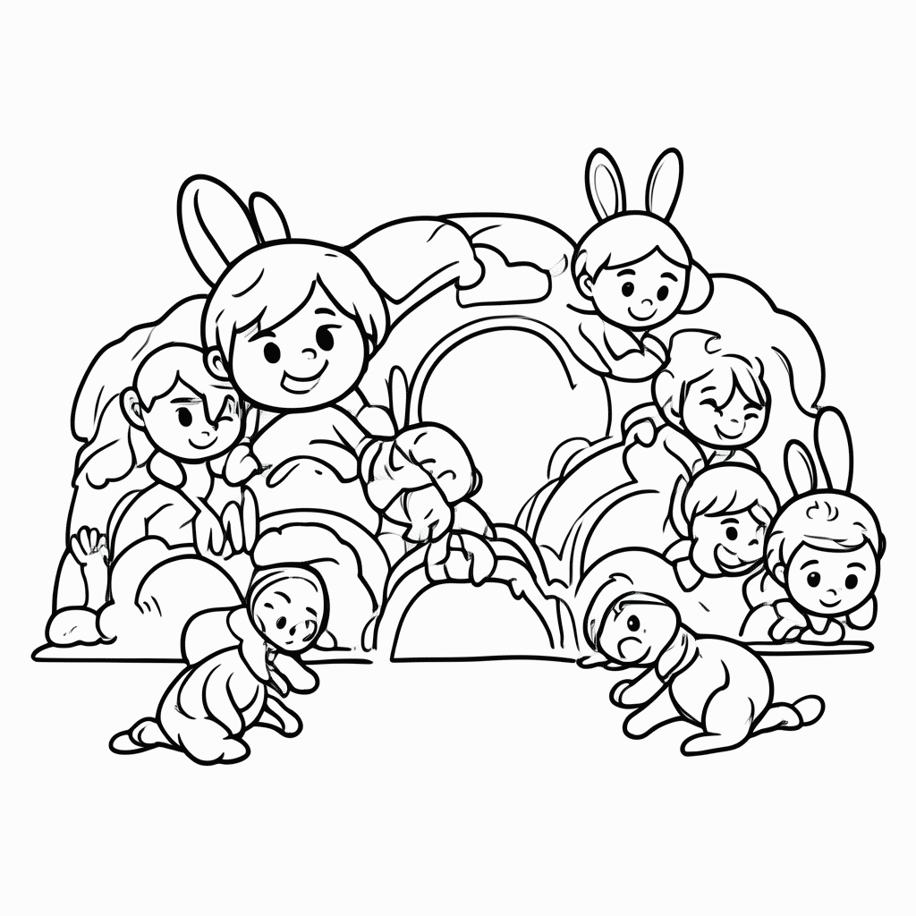 Desenho de Toca Do Coelho para colorir e imprimir grátis em folha A4