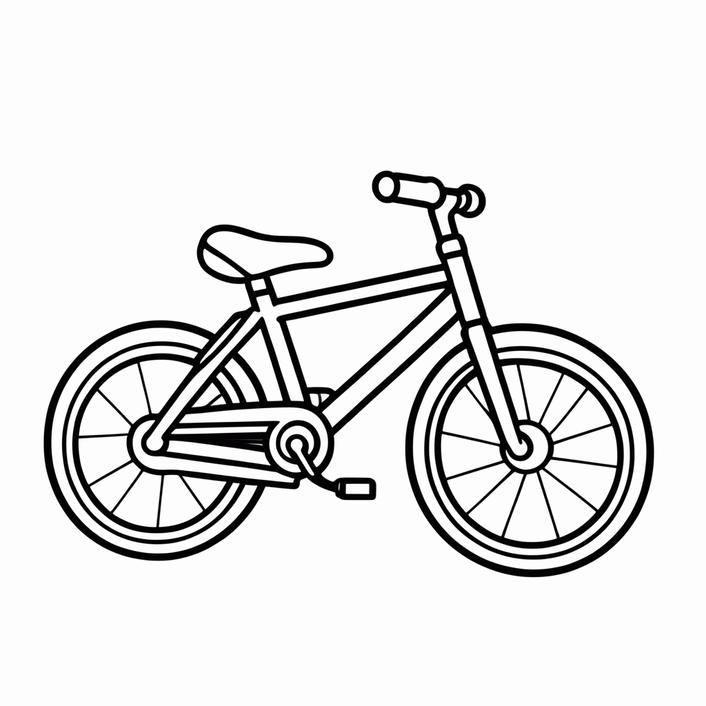 Desenho de Bicicleta Infantil para colorir e imprimir grátis em folha A4