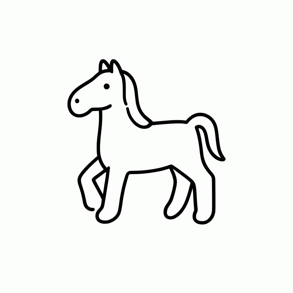 Desenho de Cavalo de Balanço para colorir e imprimir grátis em folha A4