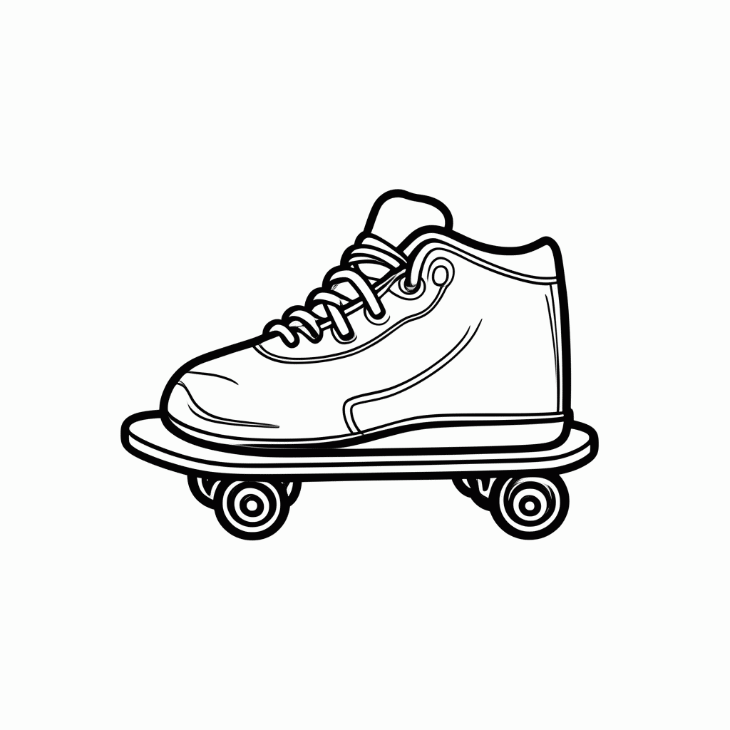 Desenho de Skate Infantil para colorir e imprimir grátis em folha A4