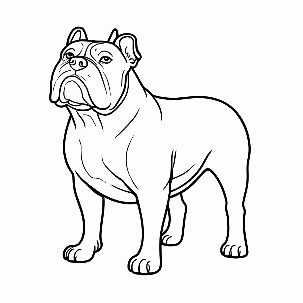 Desenho de American Bully para colorir e imprimir grátis em folha A4