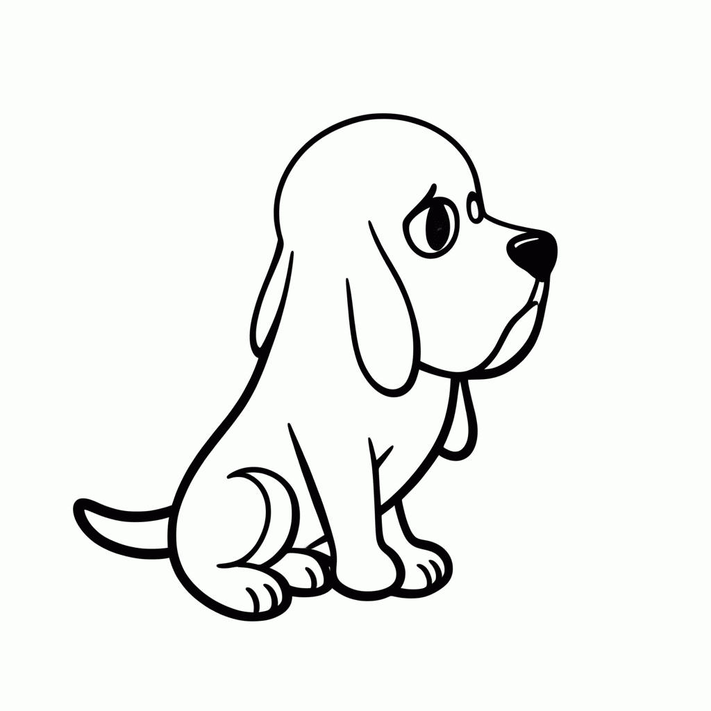 Desenho de Basset Hound para colorir e imprimir grátis em folha A4