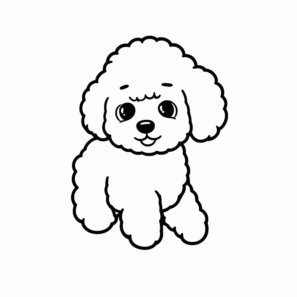 Desenho de Bichon Frise para colorir e imprimir grátis em folha A4