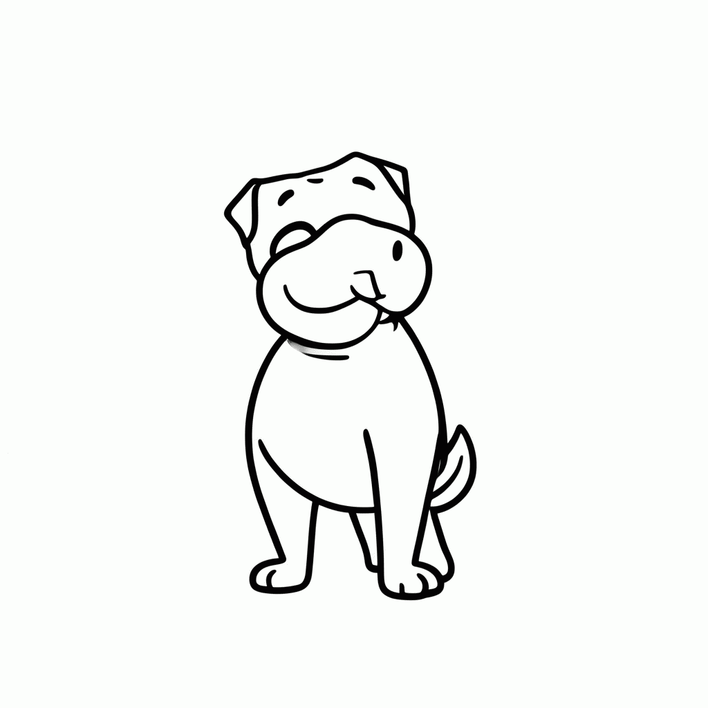 Desenho de Boxer para colorir e imprimir grátis em folha A4
