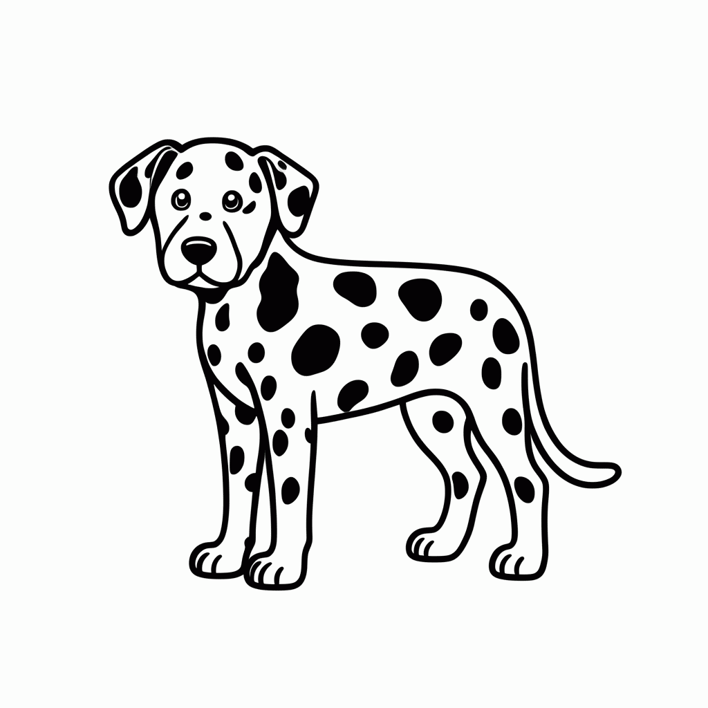 Desenho de Dalmata Com Pintas para colorir e imprimir grátis em folha A4