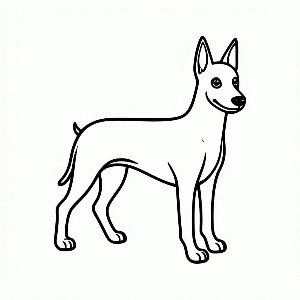 Desenho de Doberman para colorir e imprimir grátis em folha A4