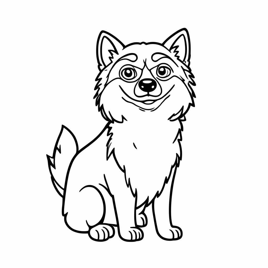 Desenho de Husky Siberiano para colorir e imprimir grátis em folha A4