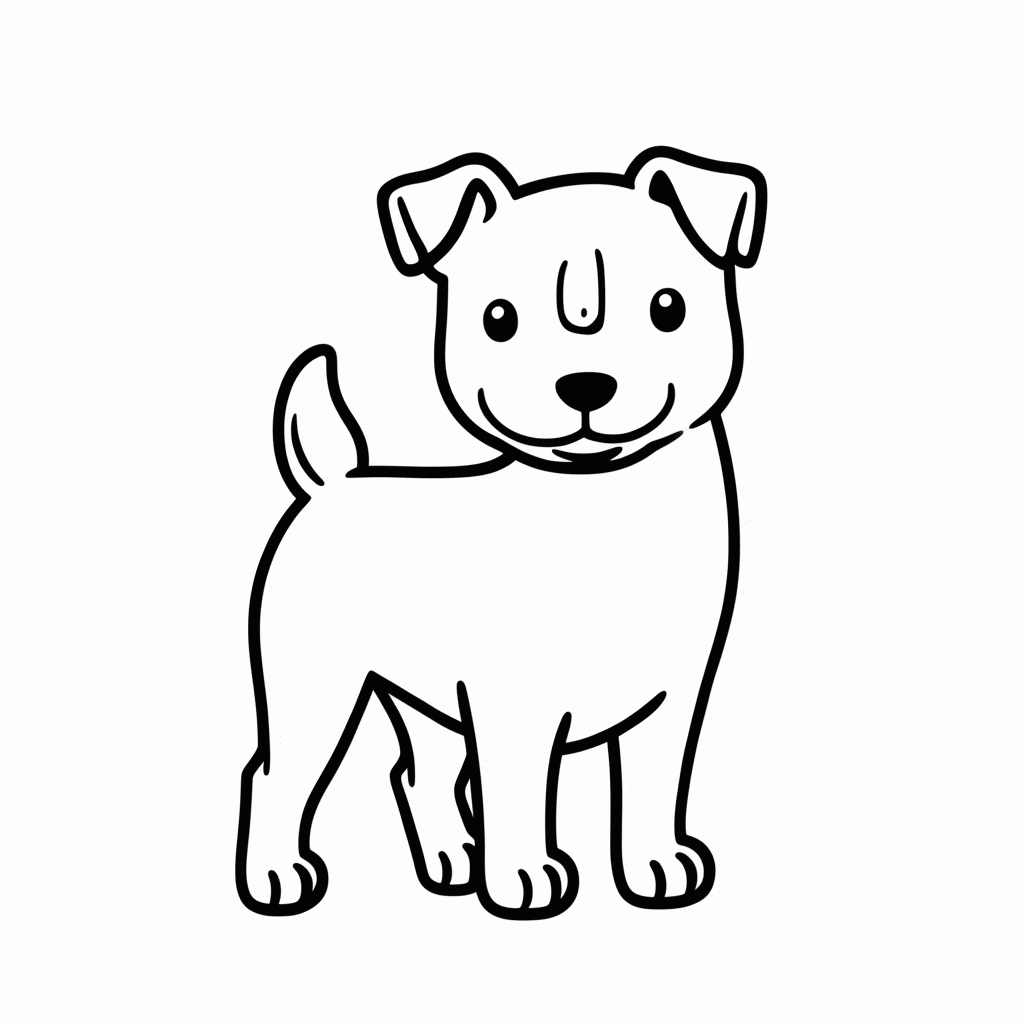 Desenho de Jack Russell para colorir e imprimir grátis em folha A4