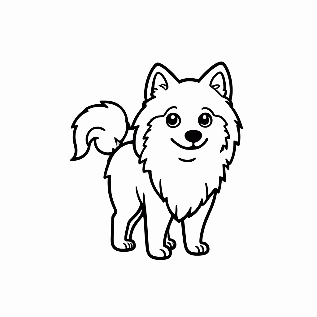 Desenho de Pomeranian Loulou para colorir e imprimir grátis em folha A4