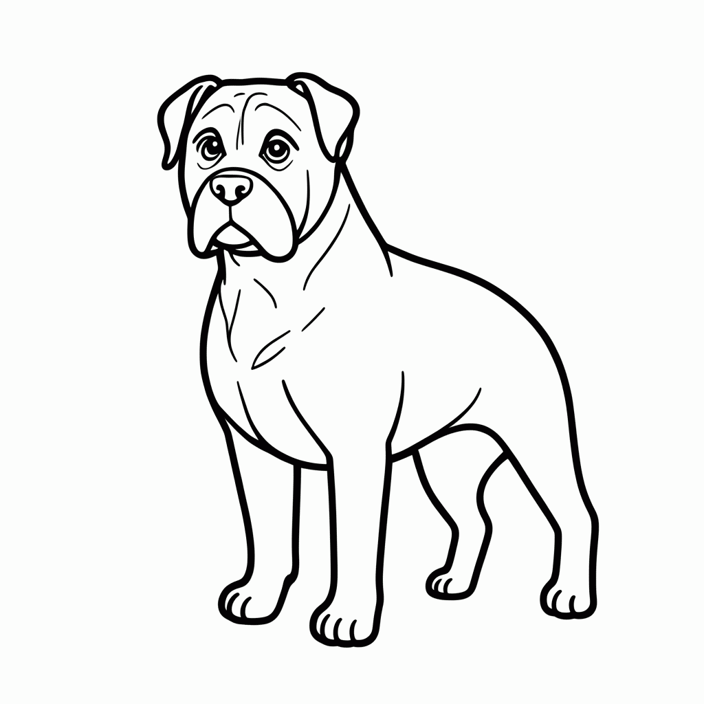 Desenho de Rottweiler para colorir e imprimir grátis em folha A4