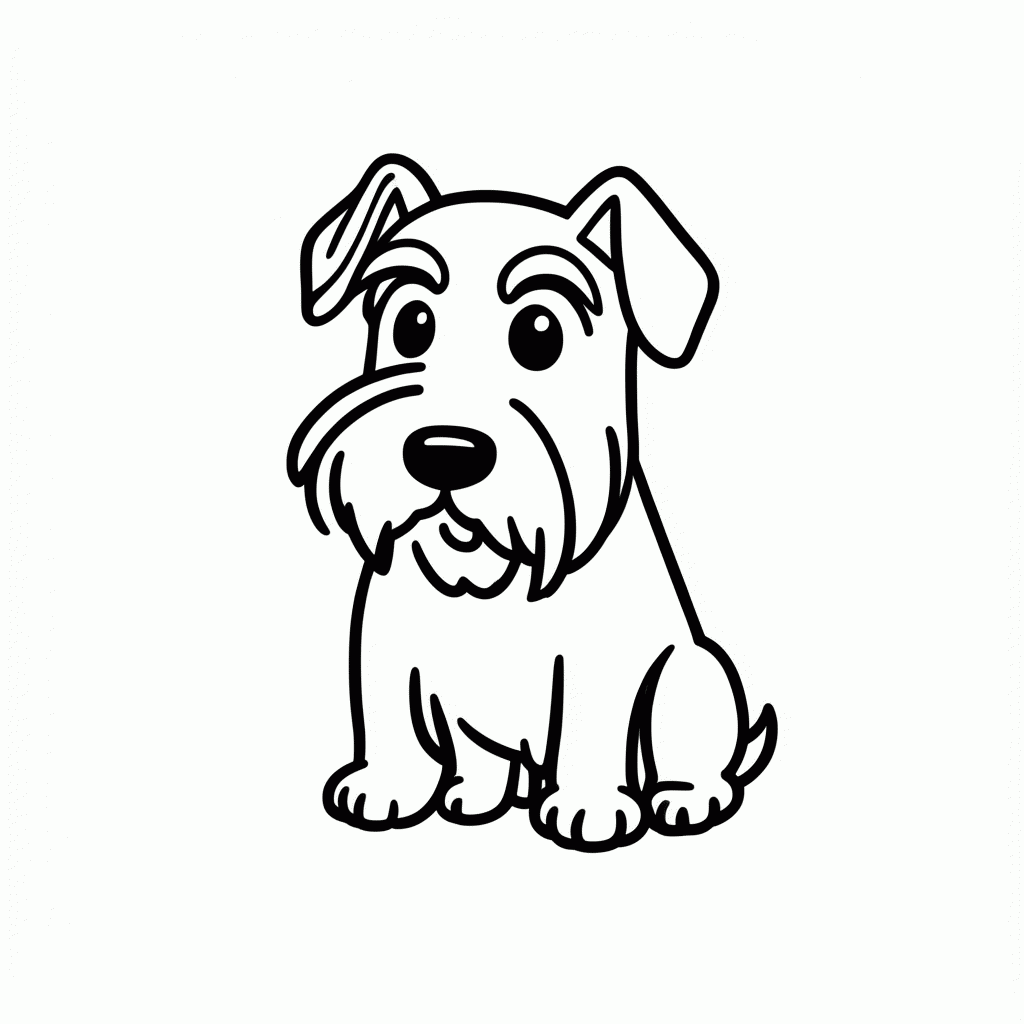 Desenho de Schnauzer para colorir e imprimir grátis em folha A4