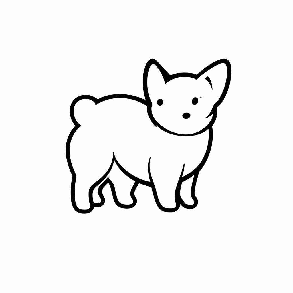 Desenho de Corgi Pernas Curtas para colorir e imprimir grátis em folha A4