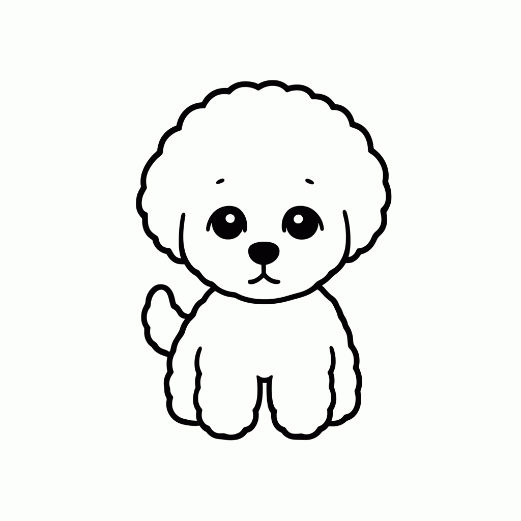 Desenho de Poodle Toy Pequeno para colorir e imprimir grátis em folha A4
