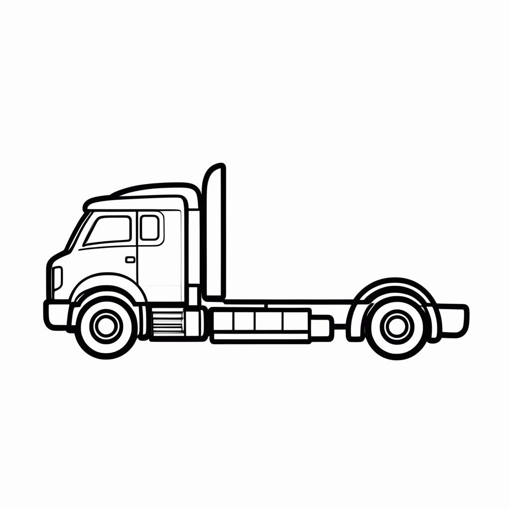Desenho de Caminhao Bau Grande para colorir e imprimir grátis em folha A4