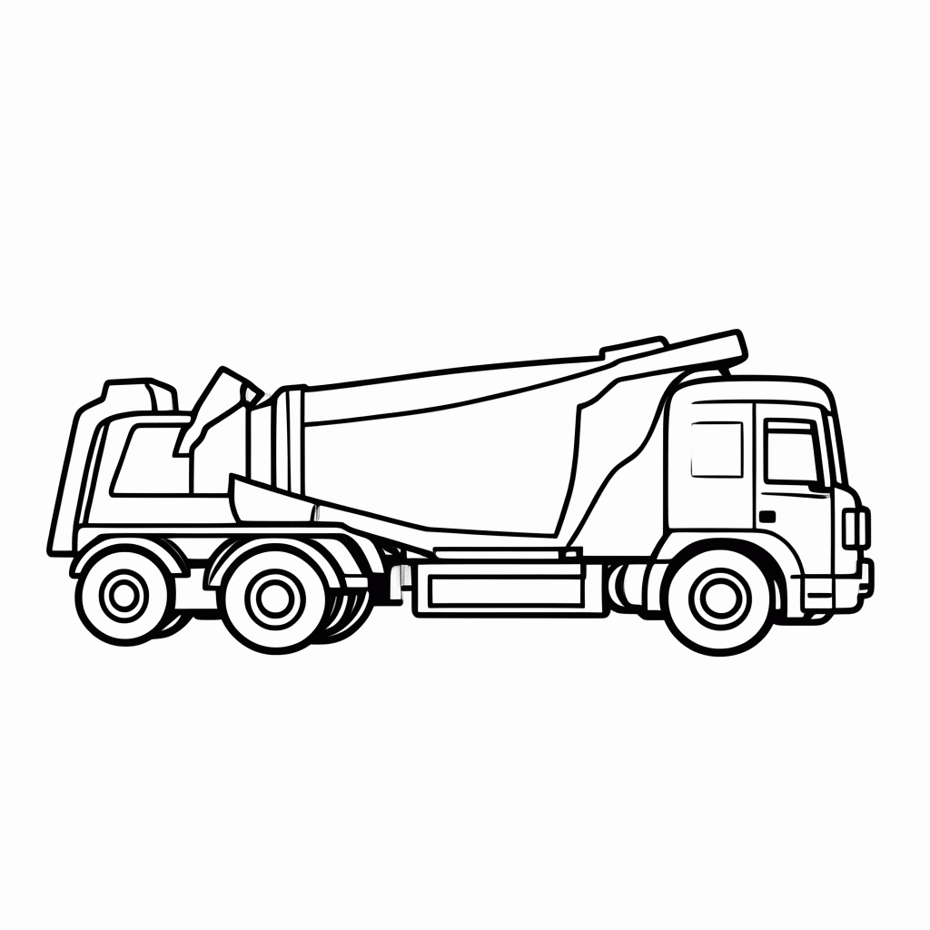 Desenho de Caminhao Betoneira para colorir e imprimir grátis em folha A4