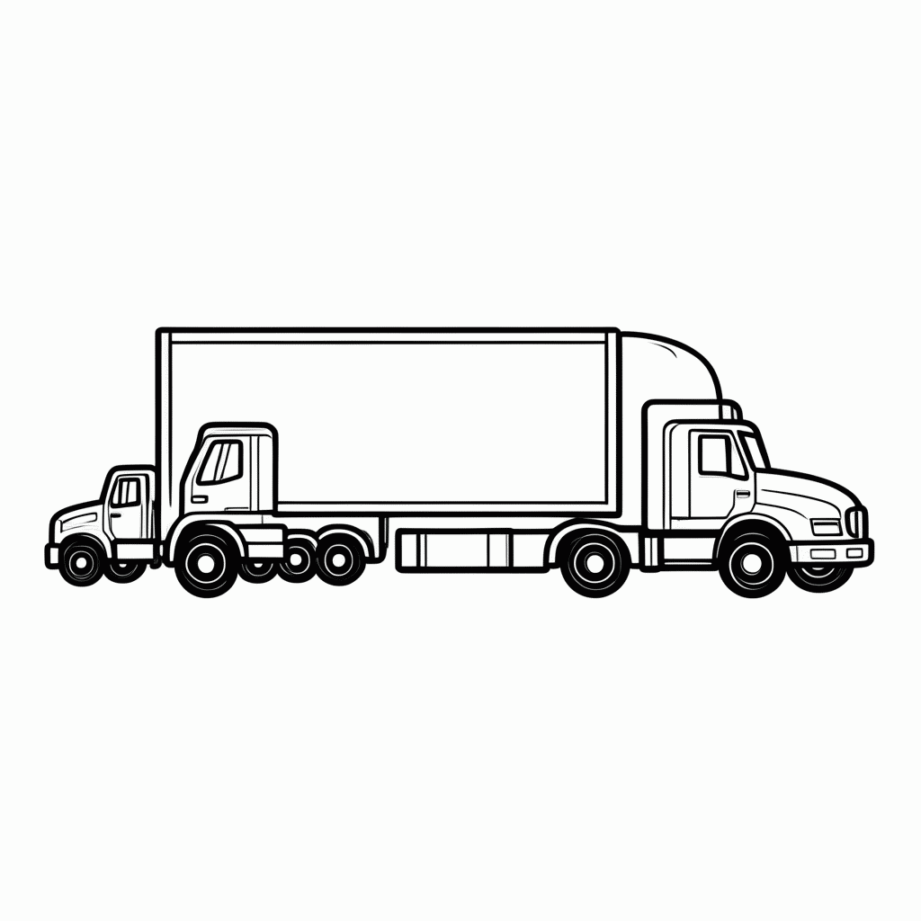 Desenho de Caminhao De Cegonha Com Carros para colorir e imprimir grátis em folha A4