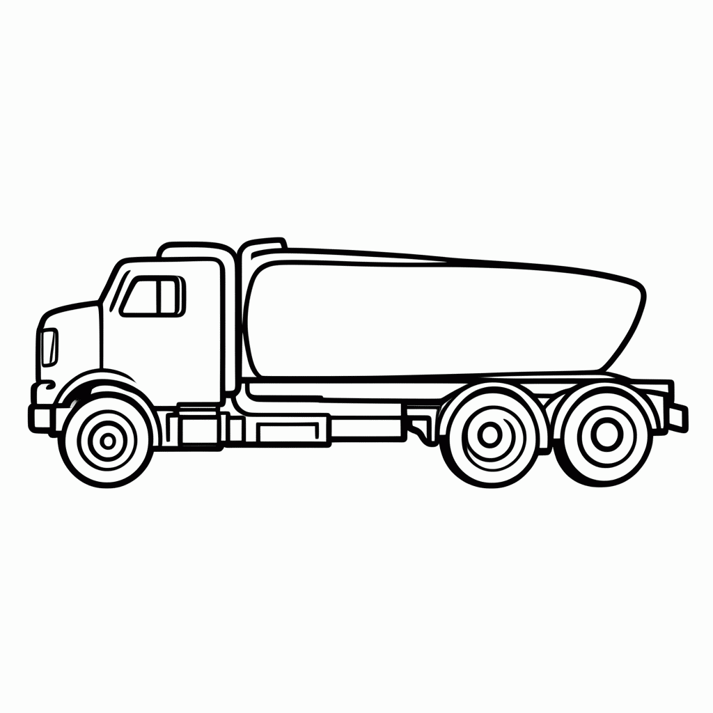 Desenho de Caminhao Tanque Combustivel para colorir e imprimir grátis em folha A4