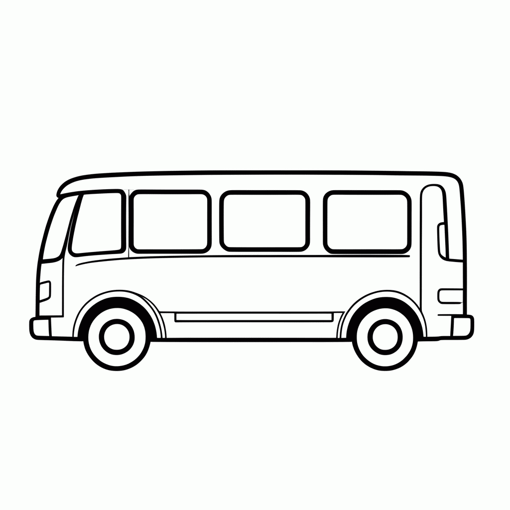 Desenho de Escolar Onibus para colorir e imprimir grátis em folha A4