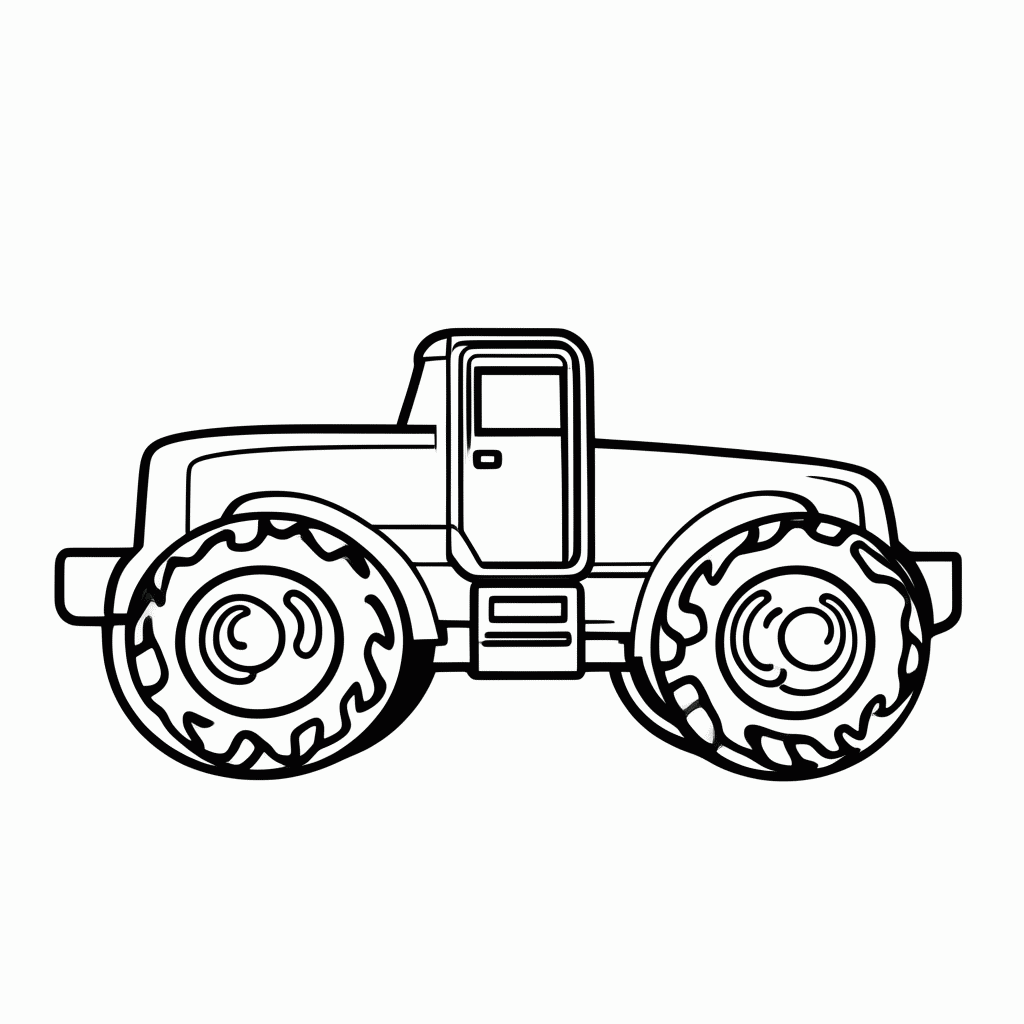Desenho de Monster Truck Pneus Grandes para colorir e imprimir grátis em folha A4