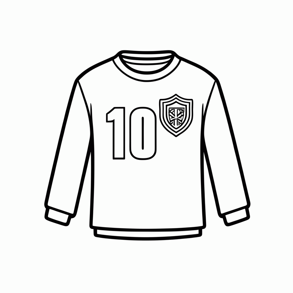 Desenho de Camisa de Manga Longa para colorir e imprimir grátis em folha A4