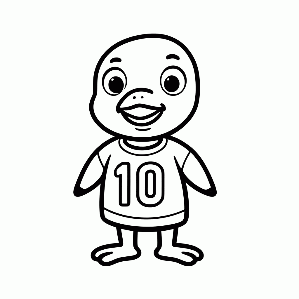 Desenho de Canarinho com a Camisa para colorir e imprimir grátis em folha A4