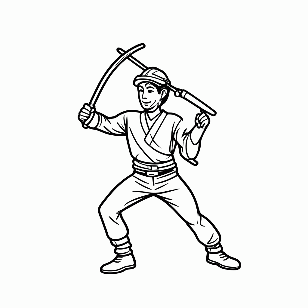 Desenho de Berimbau Instrumento Arco para colorir e imprimir grátis em folha A4
