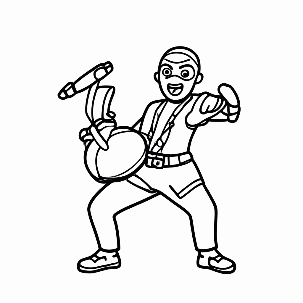 Desenho de Pandeiro Percussao para colorir e imprimir grátis em folha A4
