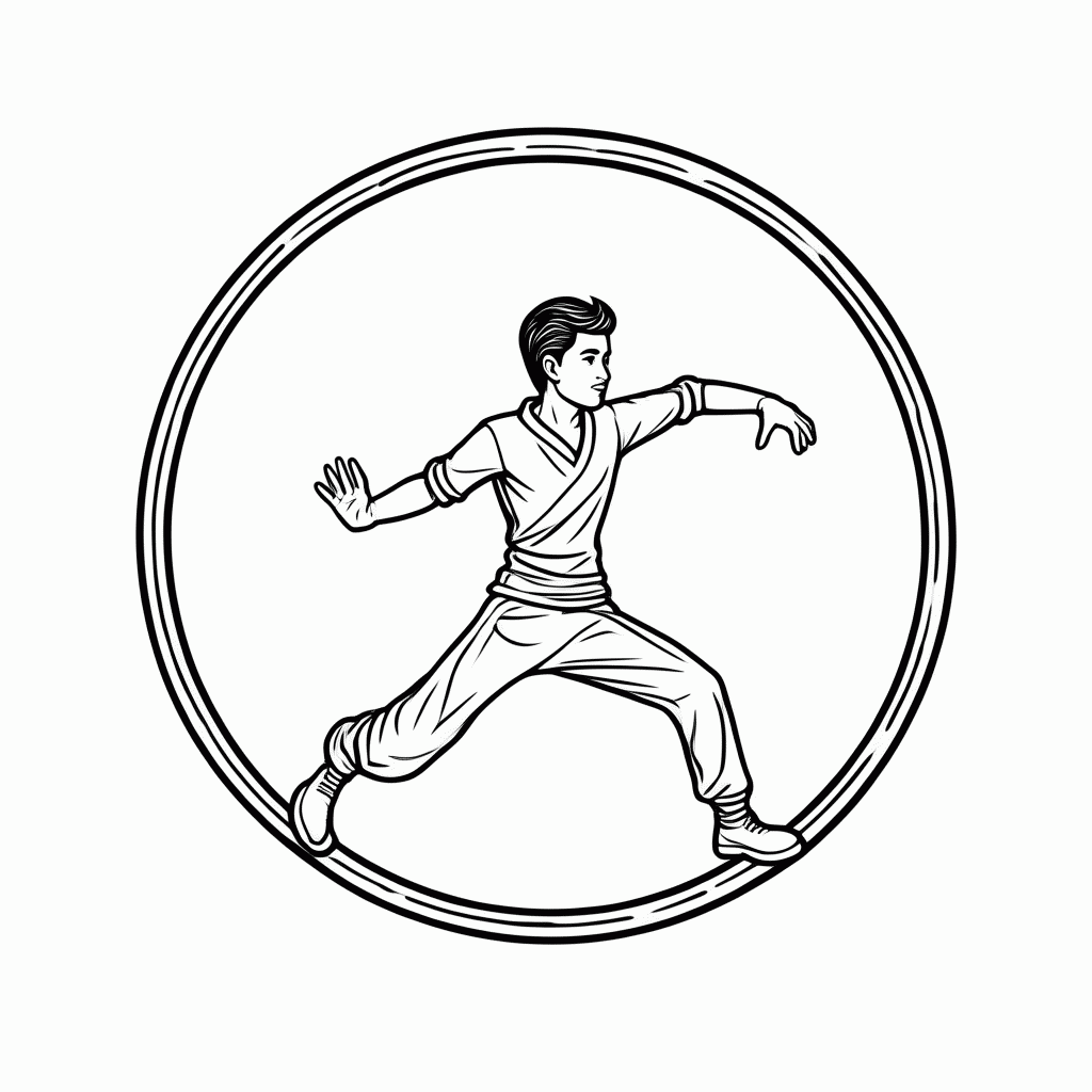 Desenho de Roda De Capoeira Circulo para colorir e imprimir grátis em folha A4