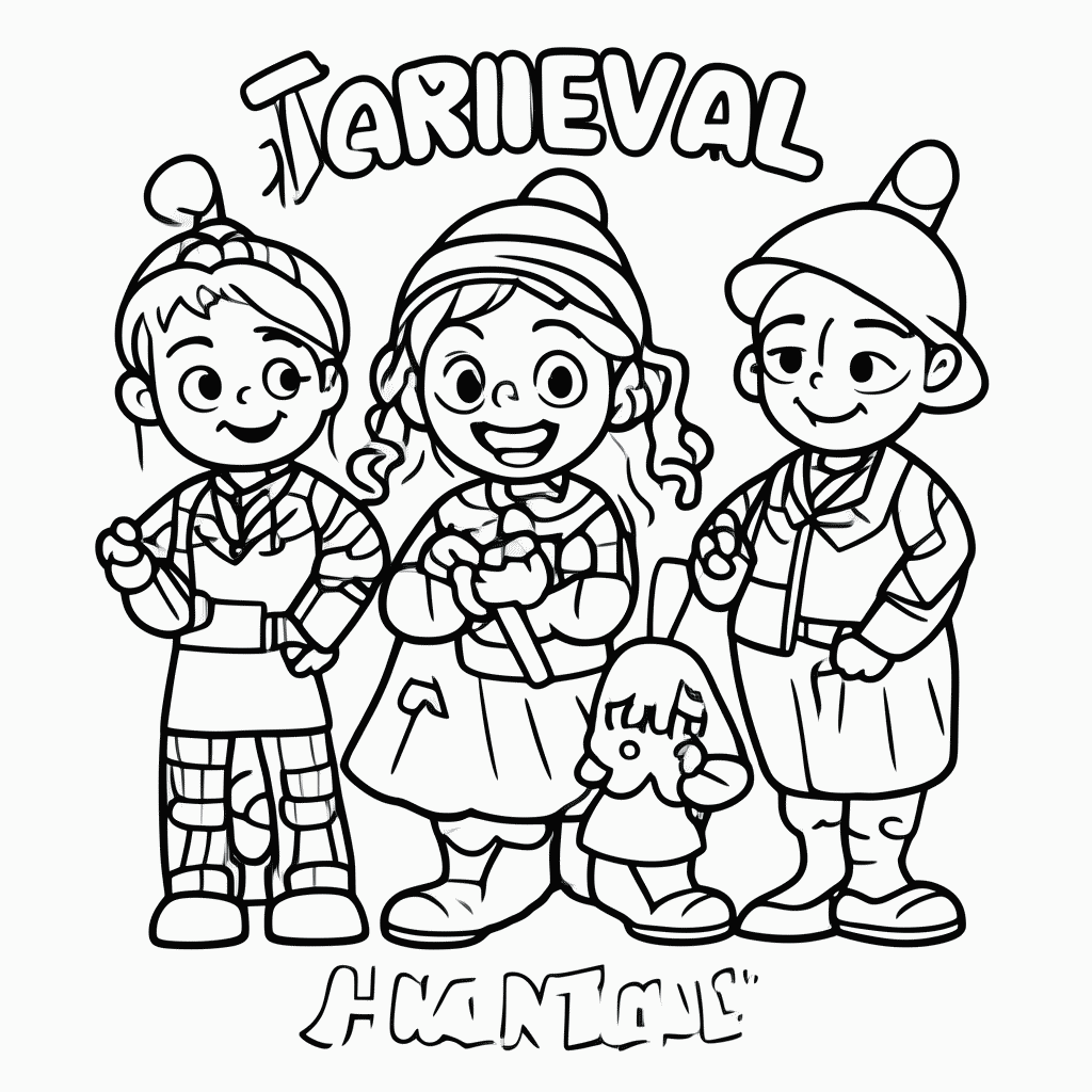 Desenho de Carnaval — Agogo para colorir e imprimir grátis em folha A4