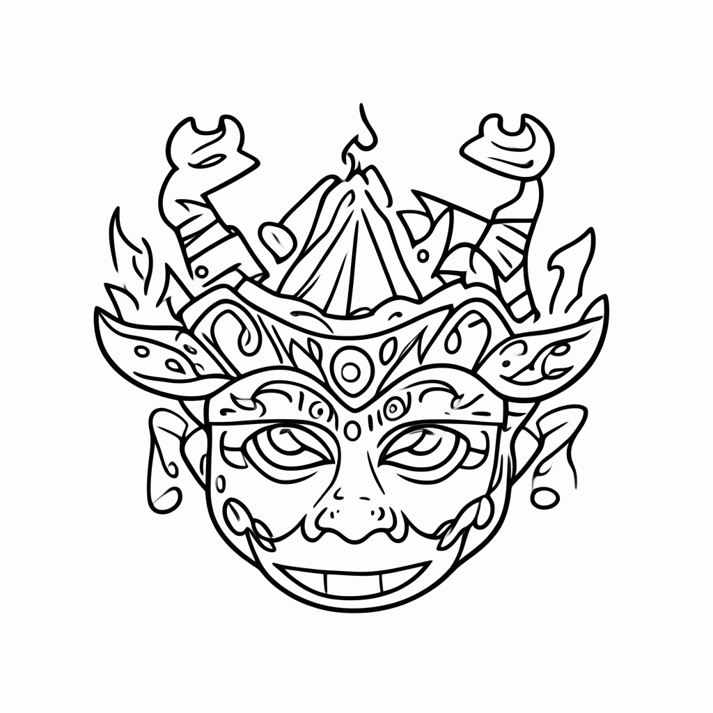 Desenho de Carnaval — Mascara Veneziana para colorir e imprimir grátis em folha A4