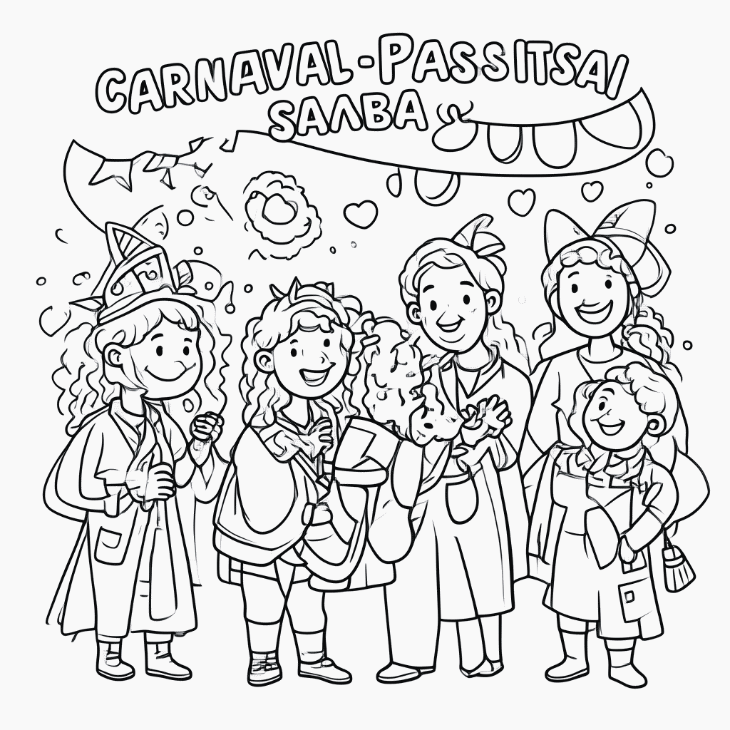 Desenho de Carnaval — Passista Samba para colorir e imprimir grátis em folha A4