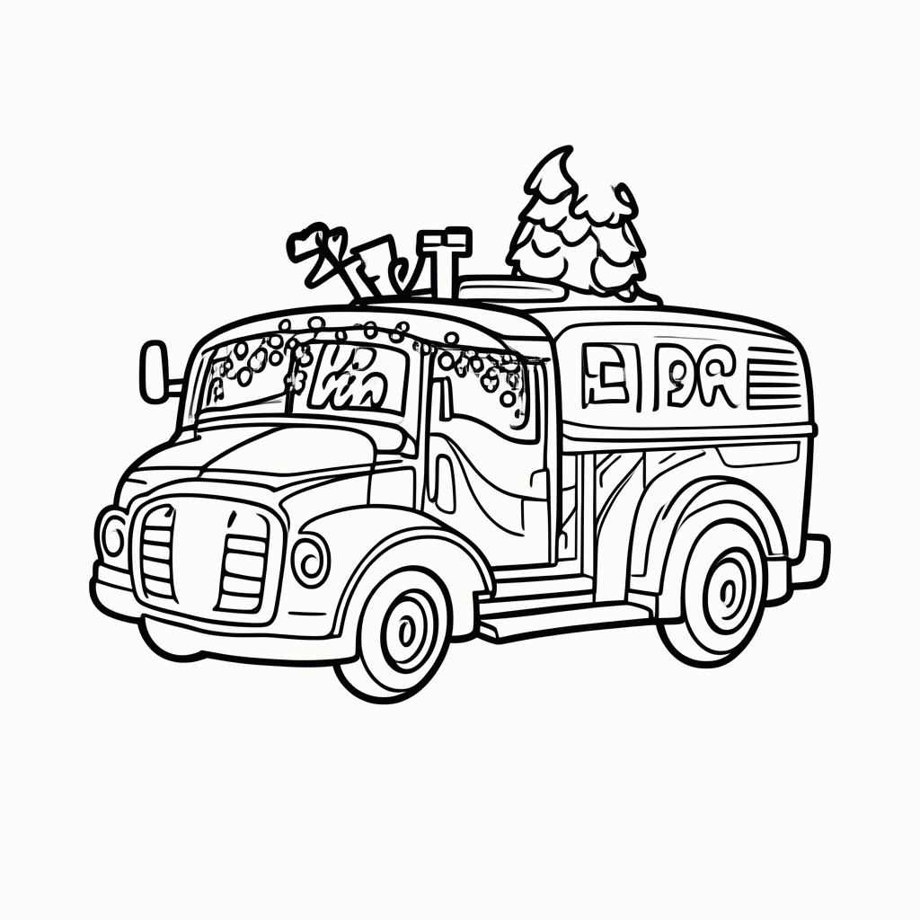 Desenho de Carnaval — Trio Eletrico Bloco para colorir e imprimir grátis em folha A4