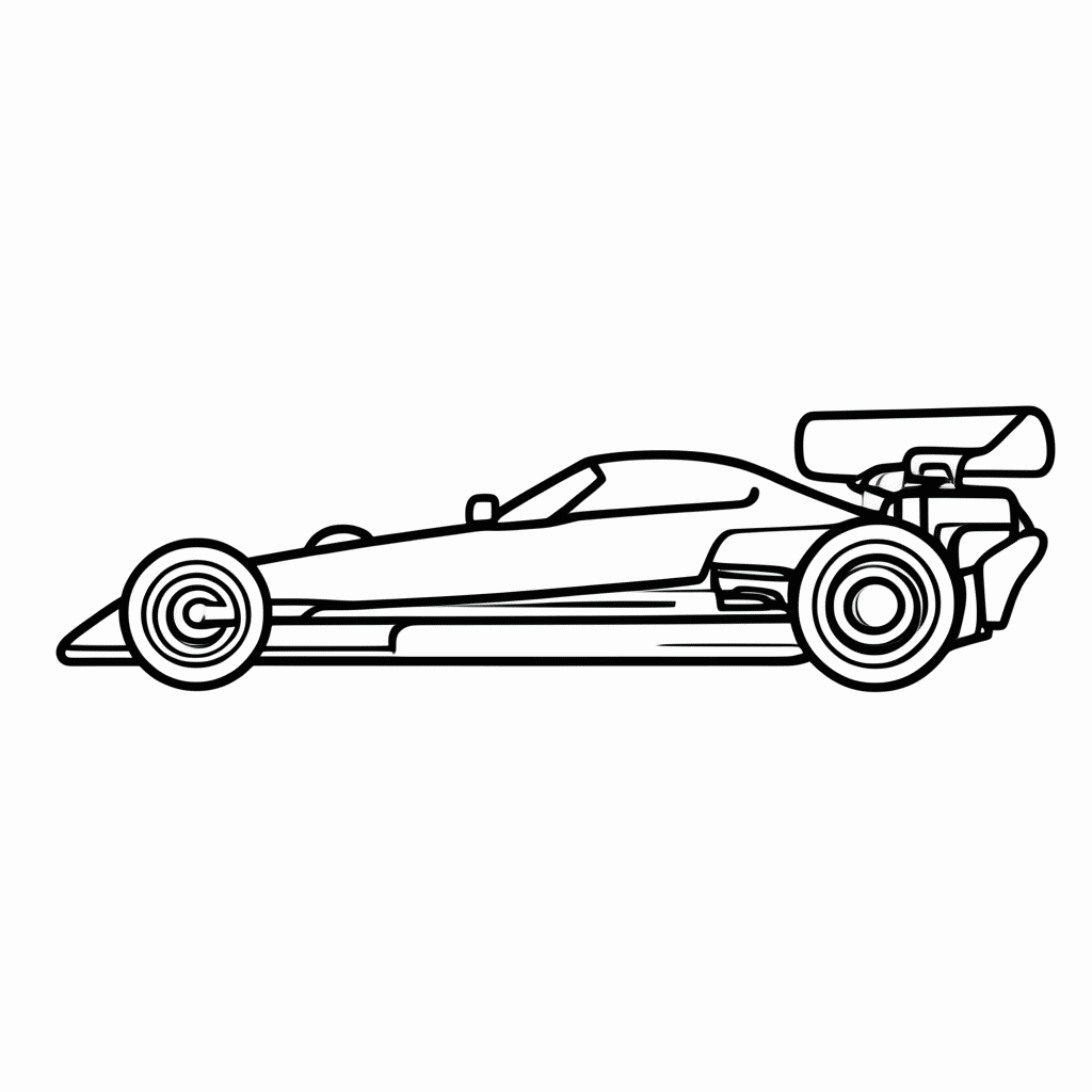 Desenho de Dragster para colorir e imprimir grátis em folha A4