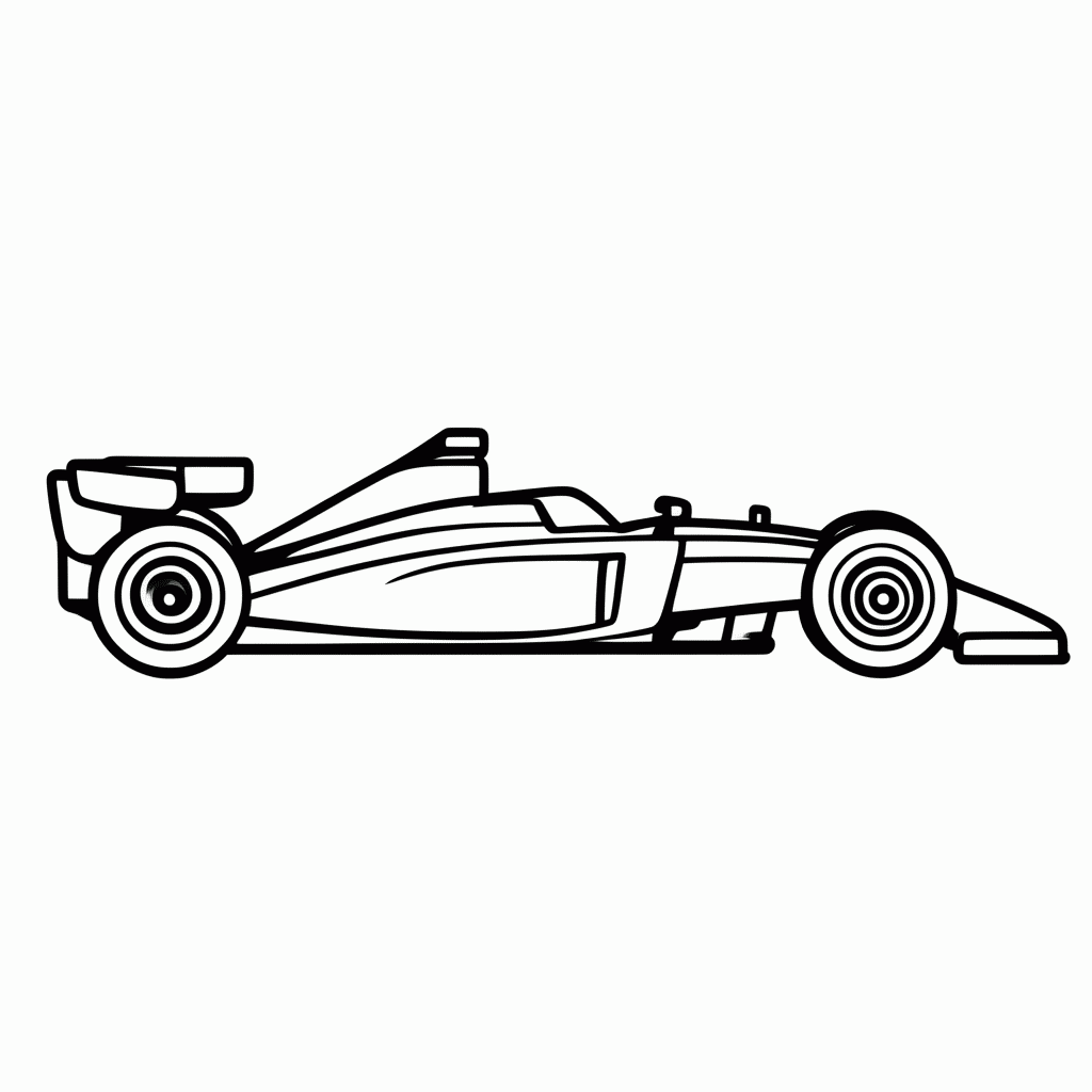 Desenho de F1 Classico para colorir e imprimir grátis em folha A4