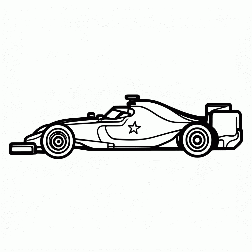 Desenho de F1 Mercedes para colorir e imprimir grátis em folha A4