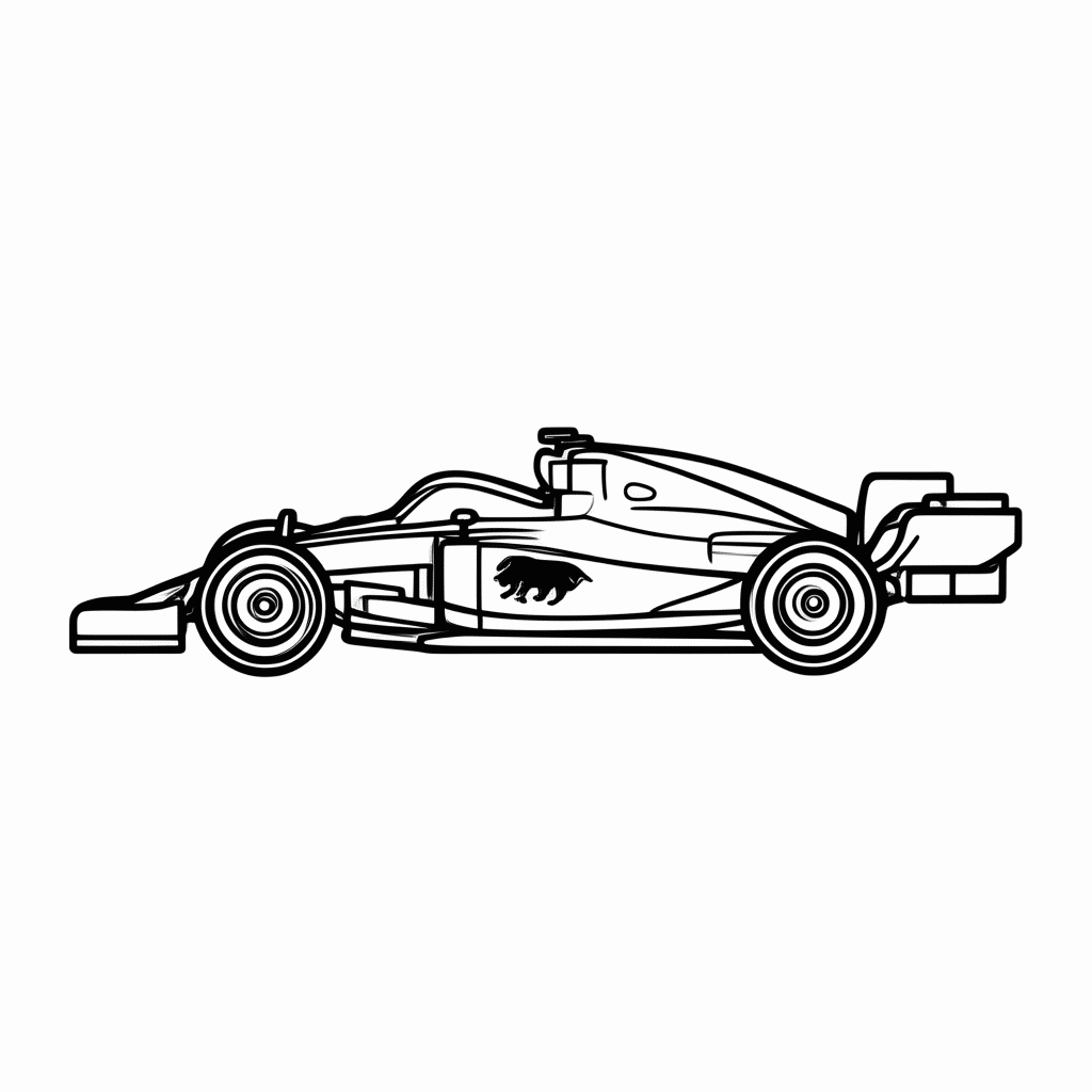 Desenho de F1 Red Bull para colorir e imprimir grátis em folha A4