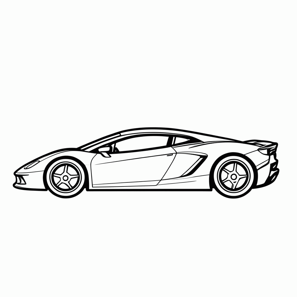 Desenho de Ferrari 488 para colorir e imprimir grátis em folha A4