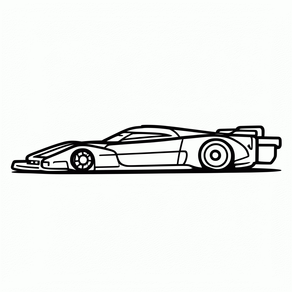 Desenho de Indy Car para colorir e imprimir grátis em folha A4