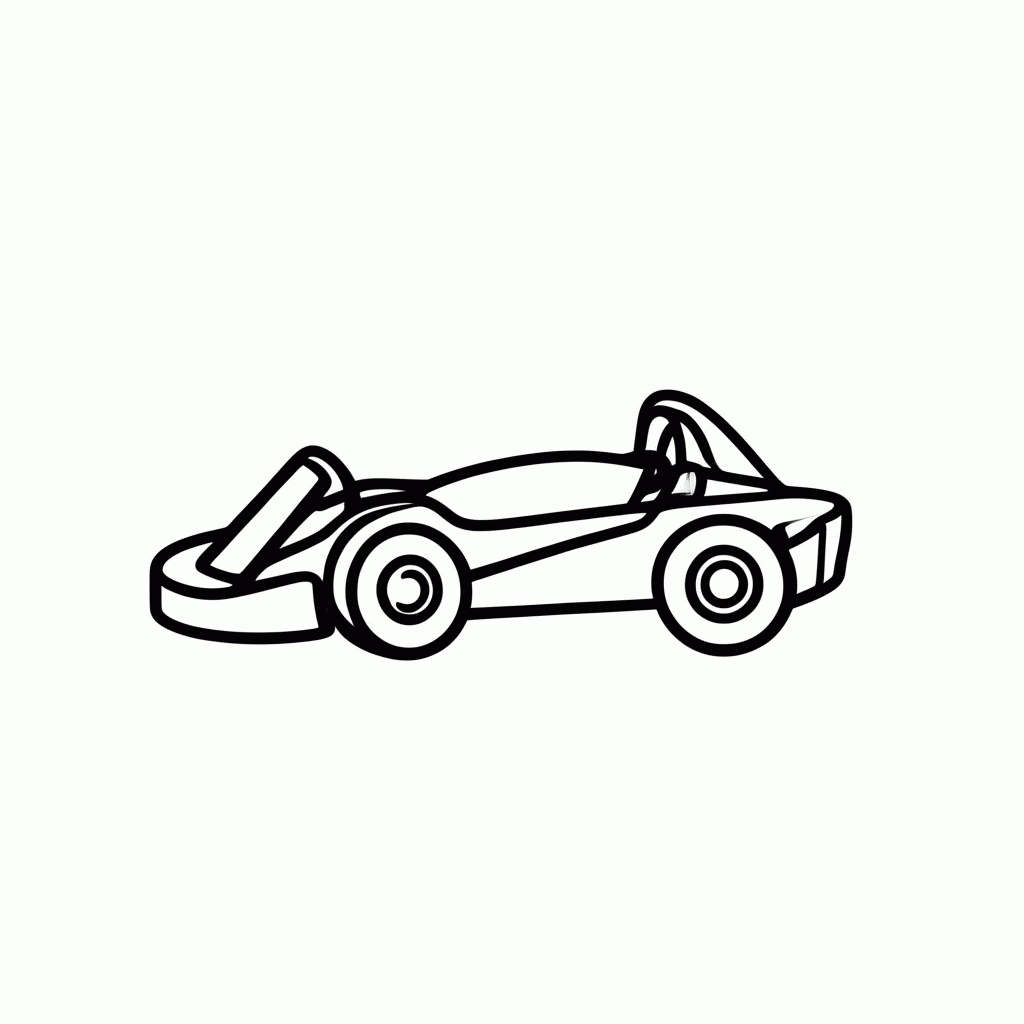 Desenho de Kart De Corrida para colorir e imprimir grátis em folha A4