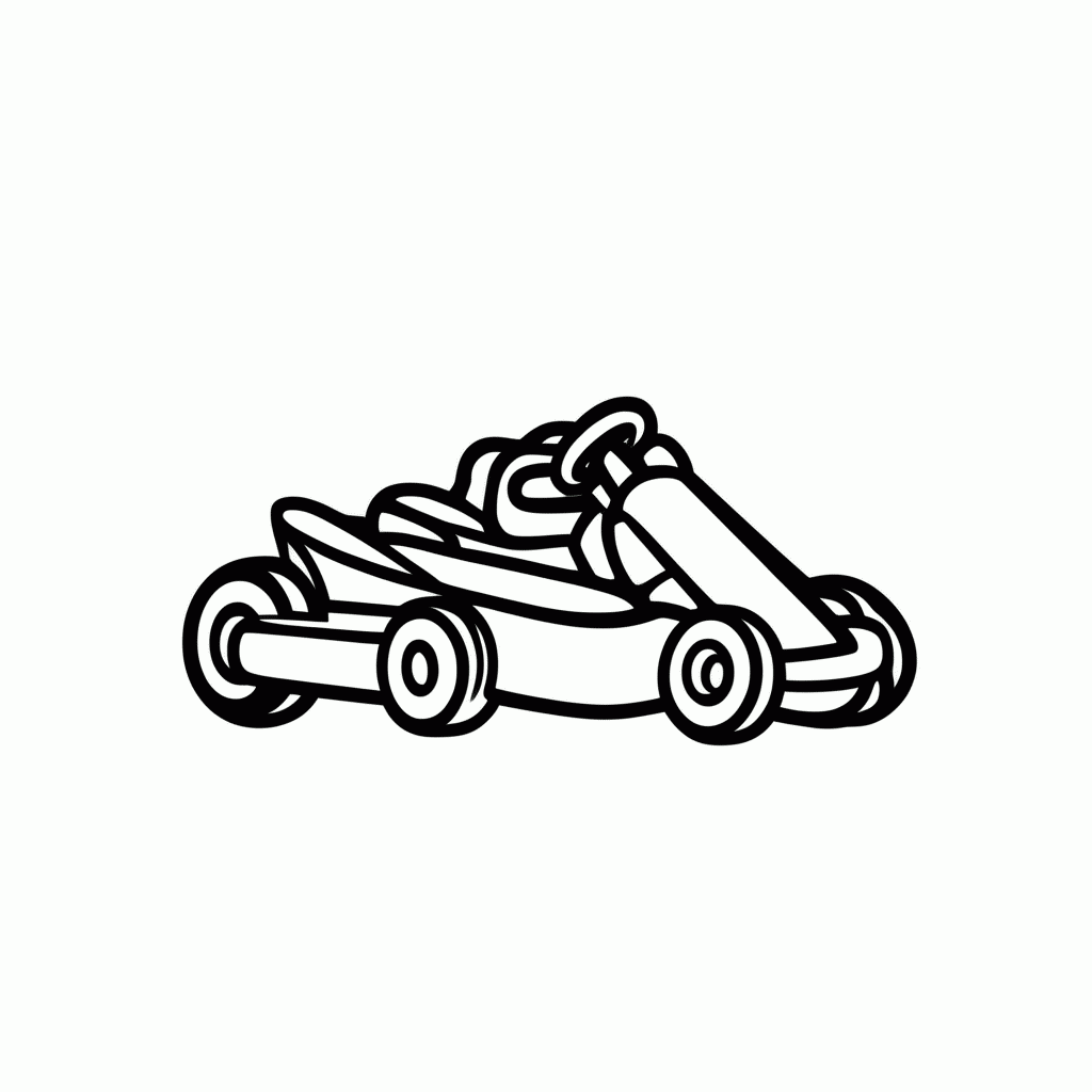 Desenho de Kart Infantil para colorir e imprimir grátis em folha A4