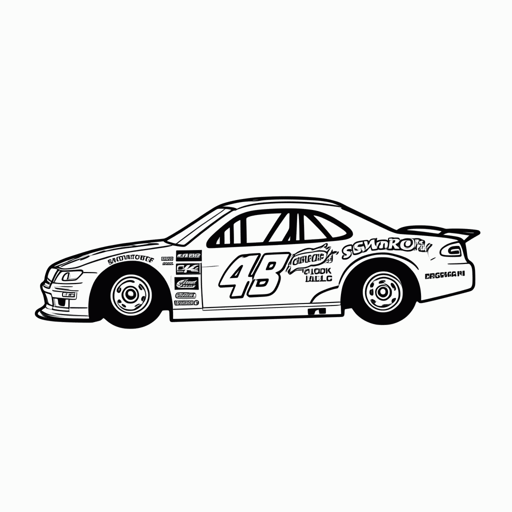 Desenho de Nascar Classico para colorir e imprimir grátis em folha A4