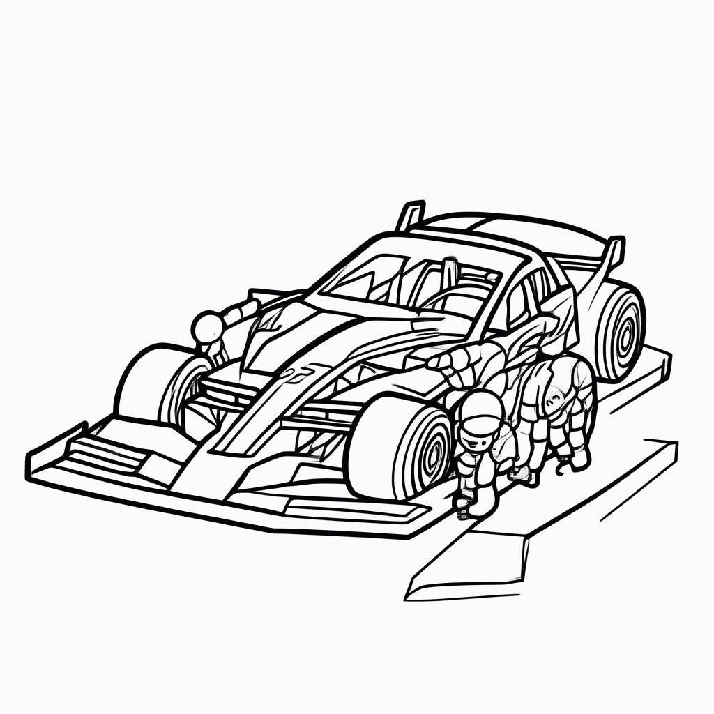 Desenho de Pit Stop para colorir e imprimir grátis em folha A4