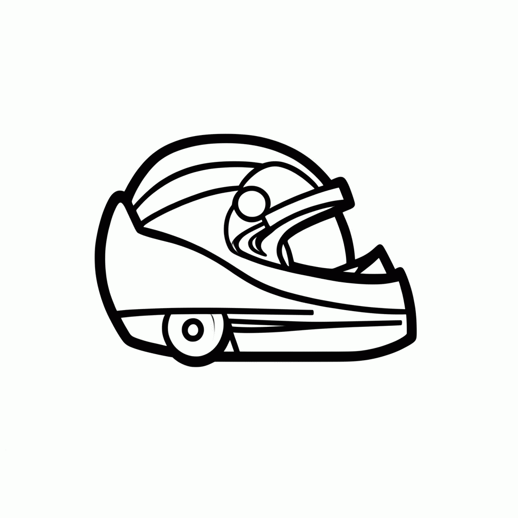 Desenho de Capacete Piloto para colorir e imprimir grátis em folha A4