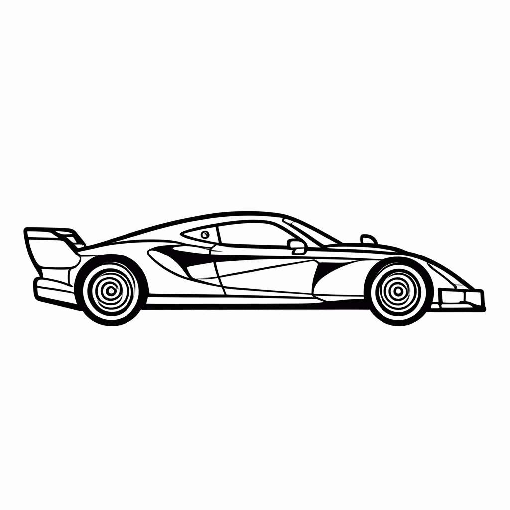 Desenho de Carro F1 Ferrari para colorir e imprimir grátis em folha A4